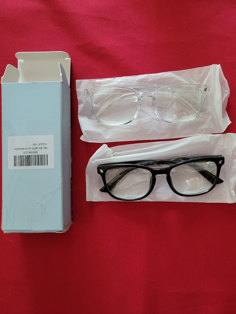 Blue Light Classic Clear + Black Wayfarer Style Glasses Set